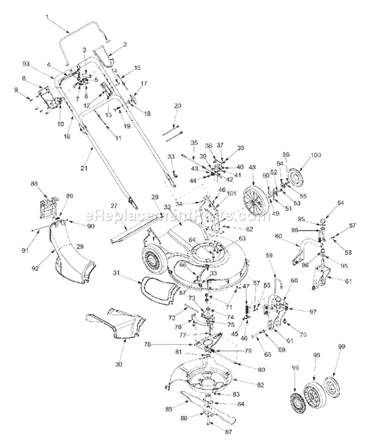 Page A Diagram and Parts List for 12A-999R402 2002 Yard Man Lawn Mower